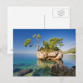 Rocks, zee en een klein eiland briefkaart (Voorkant / Achterkant)