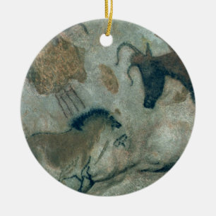 Rockschilderij met een paard en een koe, c.17000 B Keramisch Ornament