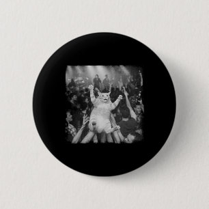 Rockshow Kat Meme Grappige Humor Tabby Kat Menigte Ronde Button 5,7 Cm