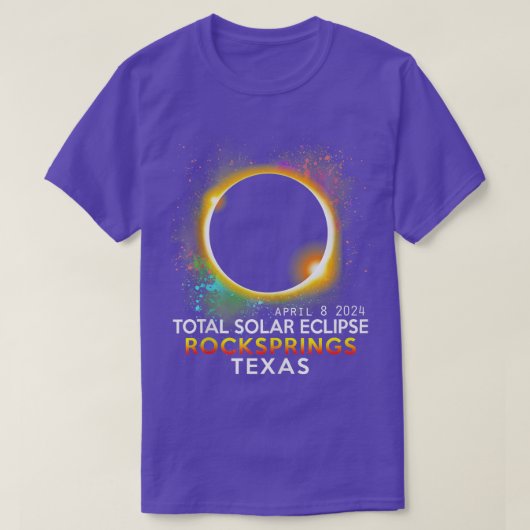 Rockspringen Texas Totality Total Solar Eclipse Ap T-shirt (Design voorkant)
