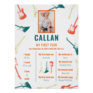 Rockstar 1e verjaardag mijlpaal perfect poster