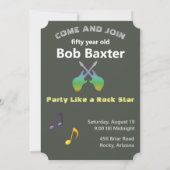 🎸🤣 Rockstar 50ste Mannen verjaardag Grappige gra Kaart (Achterkant)