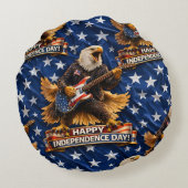 Rockstar American Eagle, fijne Onafhankelijkheidsd Rond Kussen (Achterkant)