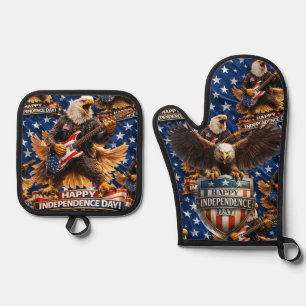 Rockstar American Eagle Onafhankelijkheidsdag oven Ovenwant & Pannenlap Set