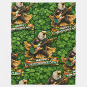 Rockstar American Eagle op Clover Independence Day Fleece Deken (Voorkant)