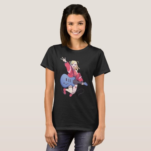 Rockstar Anime Girl T-shirt (Voorkant volledig)