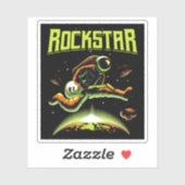 Rockstar astronaut die gitaar speelt in de ruimte sticker (Vel)