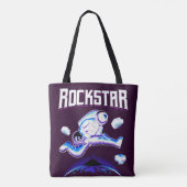 Rockstar astronaut die gitaar speelt in de ruimte tote bag (Achterkant)
