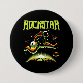 Rockstar astronaut die gitaar speelt in de ruimtek ronde button 7,6 cm (Voorkant)