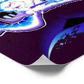 Rockstar astronaut die gitaar speelt in het poster (Hoek)