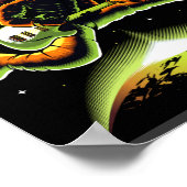 Rockstar astronaut die gitaar speelt in het poster (Hoek)