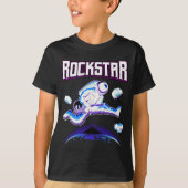 Rockstar astronaut die gitaar speelt in ruimte T-S T-shirt (Voorkant)