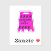 Rockstar at Work (roze) Sticker (Vel)