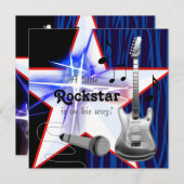 Rockstar Baby Boy Shower Kaart (Voorkant / Achterkant)
