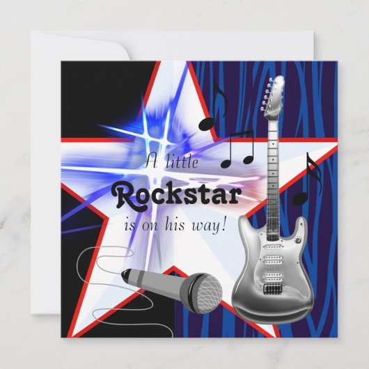 Rockstar Baby Jongensfeest Kaart (Voorkant)