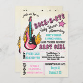 Rockstar babydouche Uitnodigingen (Voorkant / Achterkant)