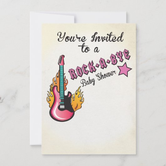 Rockstar babydouche Uitnodigingen (Achterkant)