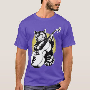 Rockstar Bassist Kat op Kat Double Bass Upright Ba T-shirt