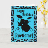 Rockstar Birthday Kaart Drummer Musician Drums Roc (Gele Bloem)