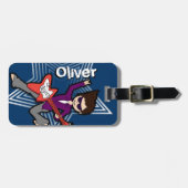 Rockstar blauw kinder id bagagelabel (Voorkant horizontaal)