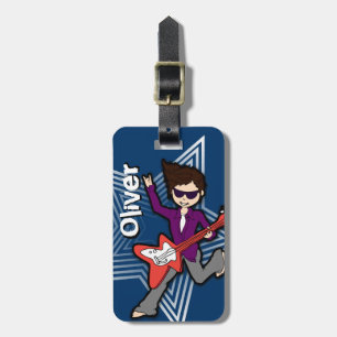 Rockstar blauw kinder id bagagelabel