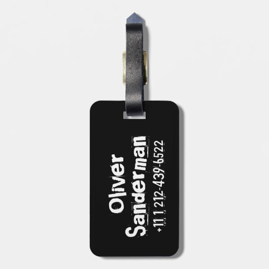 Rockstar blauw kinder id bagagelabel (Achterkant verticaal)