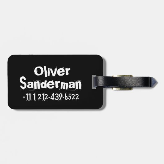 Rockstar blauw kinder id bagagelabel (Achterkant horizontaal)