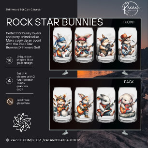 Rockstar Bunnies Drinkware Set Blikvorm Glas