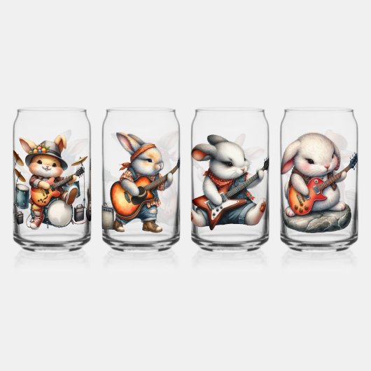 Rockstar Bunnies Drinkware Set Blikvorm Glas (Achterkant)