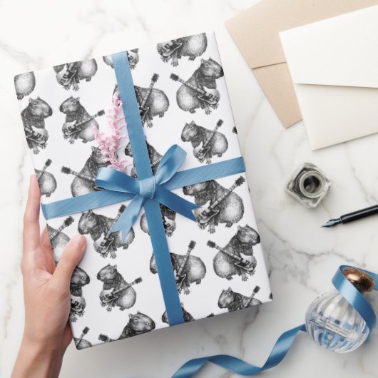 Rockstar Capybara Cadeaupapier (Geschenken)