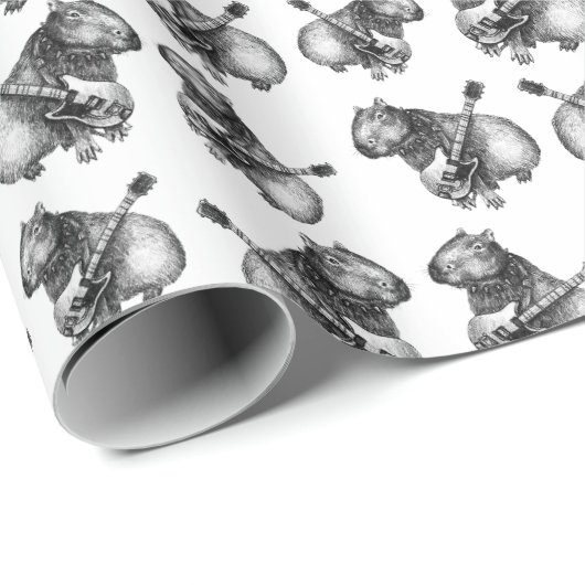 Rockstar Capybara Cadeaupapier (Rol Hoek)