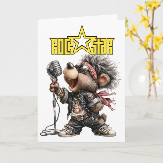 ROCKSTAR Card Kaart (Gele Bloem)