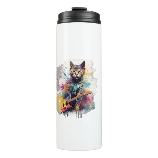 rockstar cat cat lover design  thermosbeker (Voorkant)