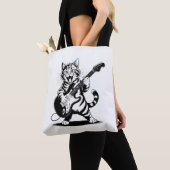 Rockstar Cat Guitar Solo – Funny Music Lover Gift Tote Bag (Dichtbij)