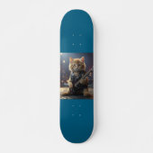 ROCKSTAR CAT SPEELT GITAAR SKATEBOARD DEK (Voorkant)