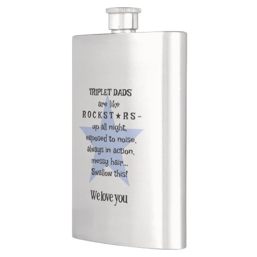 Rockstar Dad, cadeau voor Triplet Daddy, Custom Flacon (Links)