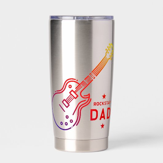 Rockstar Dad Guitar Geïsoleerde Drinkbeker (Achterkant)