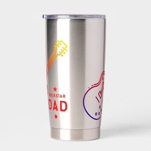 Rockstar Dad Guitar Geïsoleerde Drinkbeker (Rechts)