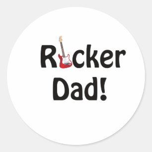 Rockstar Dad Ronde Sticker