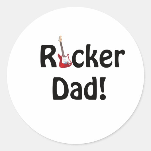 Rockstar Dad Ronde Sticker (Voorkant)