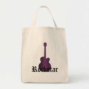 Rockstar Damask Guitar Bag, Paars Tote Bag