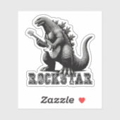 Rockstar dinosaurus draak sticker (Vel)