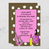 Rockstar Diva Birthday-uitnodigingen Kaart (Voorkant / Achterkant)