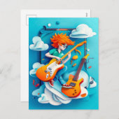 Rockstar Dream voor kinderen Feestdagenkaart (Voorkant / Achterkant)