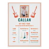 Rockstar eerste verjaardag mijlpaal perfect poster (Voorkant)