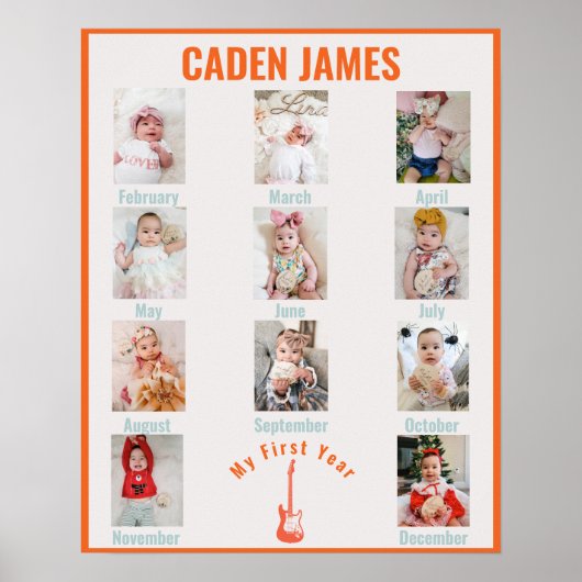 Rockstar First Birthday Maandelijkse foto's Poster (Voorkant)