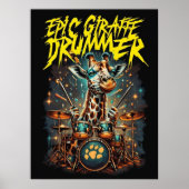 Rockstar Giraffe Poster - Music Room Decor Gift (Voorkant)