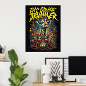 Rockstar Giraffe Poster - Music Room Decor Gift (Thuiskantoor)
