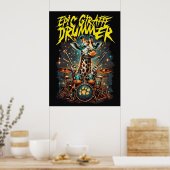Rockstar Giraffe Poster - Muziekkamer Decoratie Ca (Keuken)