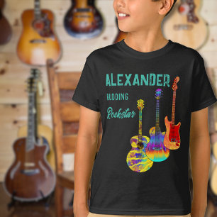 rockstar gitarist kleurrijke gitaar t-shirt